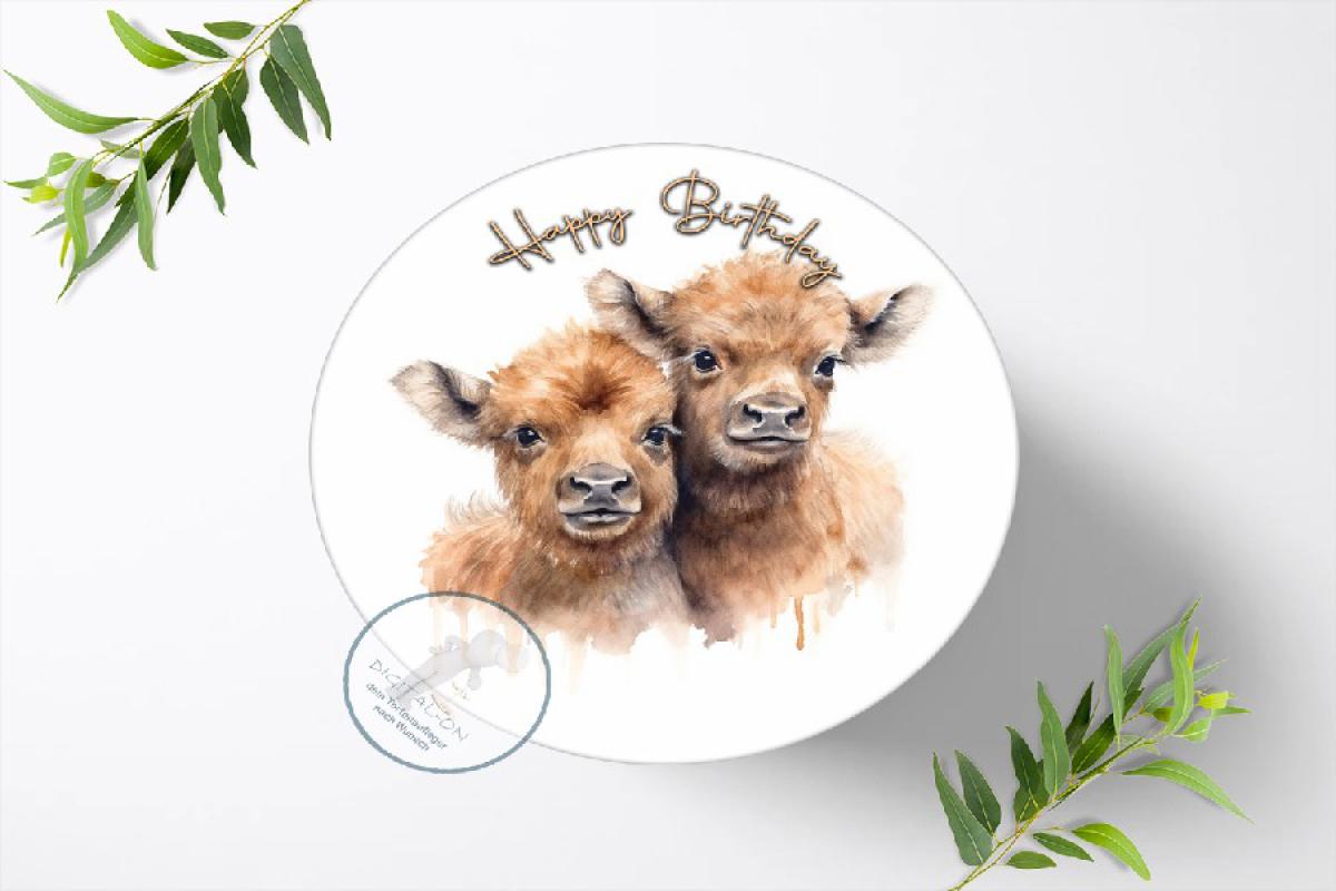 Dschungeltiere Safari Tortenaufleger mit Wunschnamen Ø 20cm, 1502z